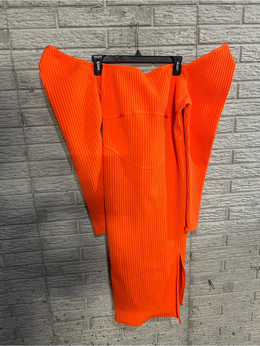 NWT Bold Orange Got It Like That Midi Bandage Dress Fashion Nova Size 3X Ribbed